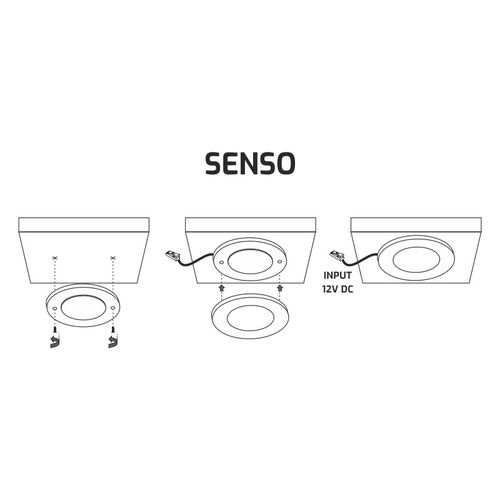 LED gaismeklis, ,, SENSO, 2.5W, alumīnija, 4000K neitrāli balta, ar savienojumi L813 SENSO-AL-40K-01 5900652148257