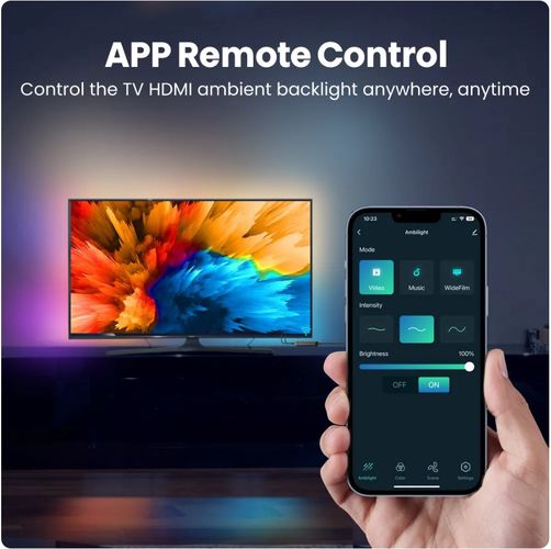 Apkārtējā apgaismojuma komplekts televizoram vai monitoram 55-69 collas, HDMI SYNC kaste, digitālais SLS06-EU-3.8M