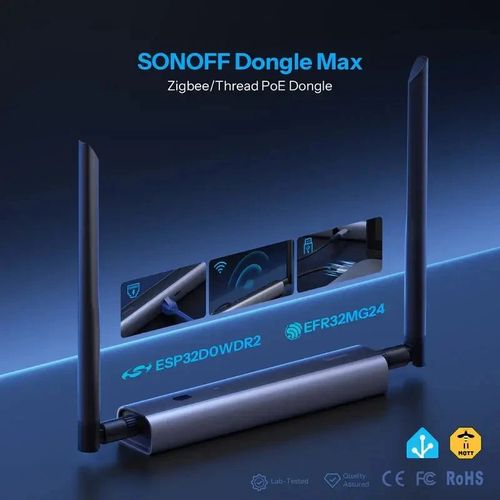 Viedās mājas tīkla dongle MAX Zigbee/Thread MQTT ar PoE SONOFF-DONGLE-MAX 6920075743227