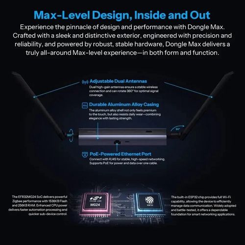 Viedās mājas tīkla dongle MAX Zigbee/Thread MQTT ar PoE SONOFF-DONGLE-MAX 6920075743227