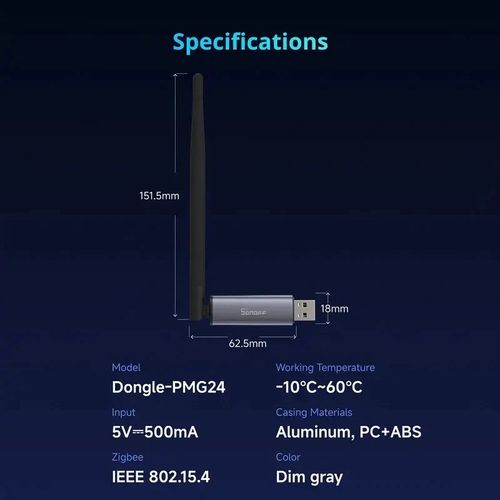 Viedās mājas tīkla dongle PLUS MG24 Zigbee/Thread MQTT SONOFF-DONGLE-PMG24 6920075743364