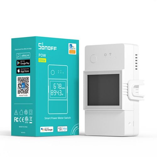 Viedais Wi-Fi jaudas mērītāja slēdzis ar iespēju ierobežot POWR316D, 230VAC, 16A, DIN, POW Elite, SONOFF SONOFF-POWR316D 6920075777499