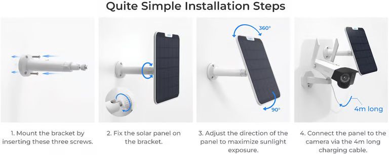 Saules panelis Reolink bezvadu kamerām, USB C, 6 W, IP65, balts SP2-W 6975253985388