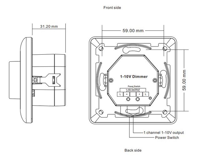 Gaismas regulators montējams sienā 1-10V, 230VAC Sunricher SR-2202N-1-10V
