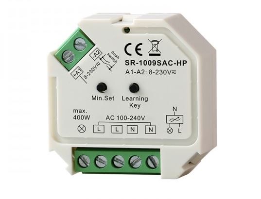 TRIAC Dimmeris ar DALI kontroli + PUSH-DIM 230Vac, 400W, Sunricher SR-2303SAC-HP