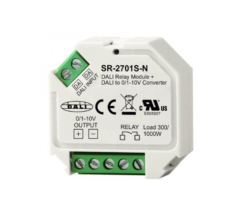DALI signāla pārveidotājs uz 0/1-10V ar 230V releju līdz 300W, Sunricher SR2701S-N