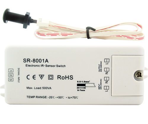 LED lentes sensora slēdzis ON-OFF 230Vac 5A vadāms ar rokas žestu, Sunricher SR-8001A