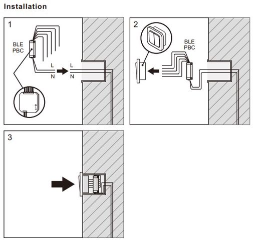 Vienas krāsas PUSH-DIM savienotājs nefiksētam slēdzim, SR-BUS, 230 Vac SR-SB2833PAC-FOS