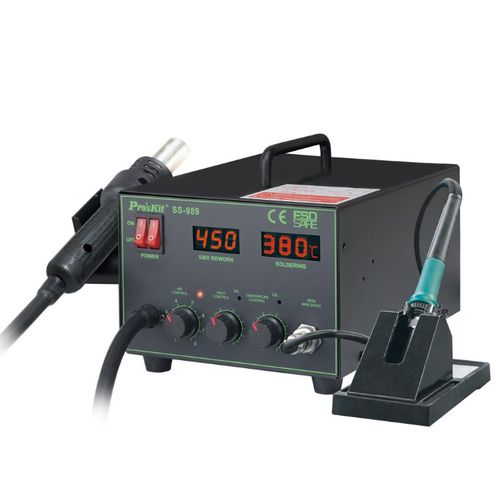 2 vienā SMD karstā gaisa apstrādes stacija AC220 ~ 240 V (700 W) SS-989B