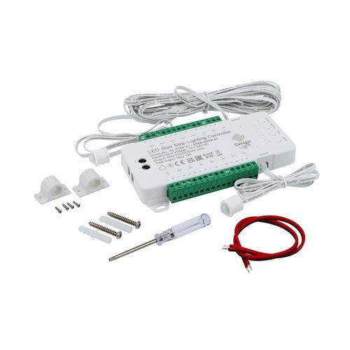 LED kāpņu kontrolieris STEP, 12-24Vdc, 16 kanālu, 10A, ar PIR kustības sensoriem STER-STEP-01 5908293415585