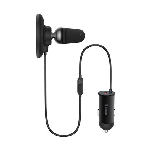 Automašīnas lādētājs 12-24V 25W USB-C ar magnētisko bezvadu uzlādes 15W stiprinājumu, melns SUCX040101 6932172616885