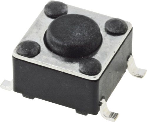 Poga OFF-(ON), nefiks. 4k. 0.05A/12VDC SPST-NO 6x6mm SMT; h=4.3mm T-SM4/6x6/4.3