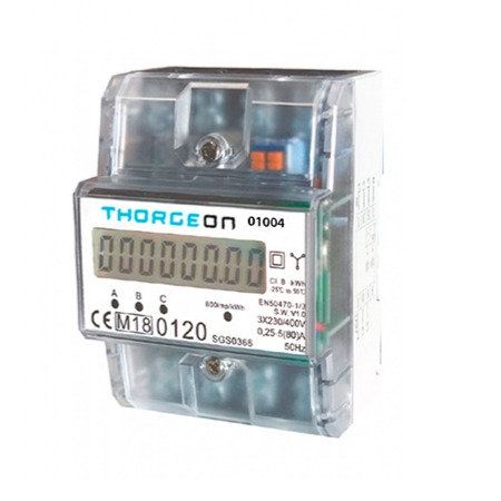 Energy meter, 3-phase, DIN, CT 6A, Thorgeon THORGEON-01004 4751029890610