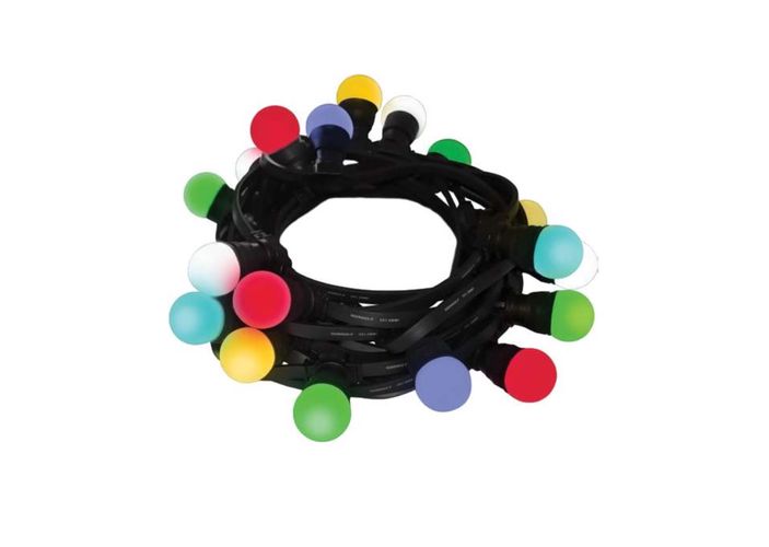 Virtene, 50m, 100 x E27 spuldžu ligzdas, melns, mitrumizturīgs IP44, THORGEON 14004 4751029894588