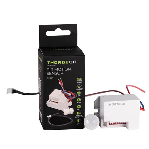 PIR kustības detektors ar ārējo sensoru, 230 Vac, 800 W, 6 m, IP65 THORGEON-02025 4751029899620