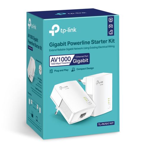 Interneta atkārtotājs Powerline Gigabit 1000Mbit/s ar RJ45 poriem(2gab) TL-PA7017KIT 6935364089054