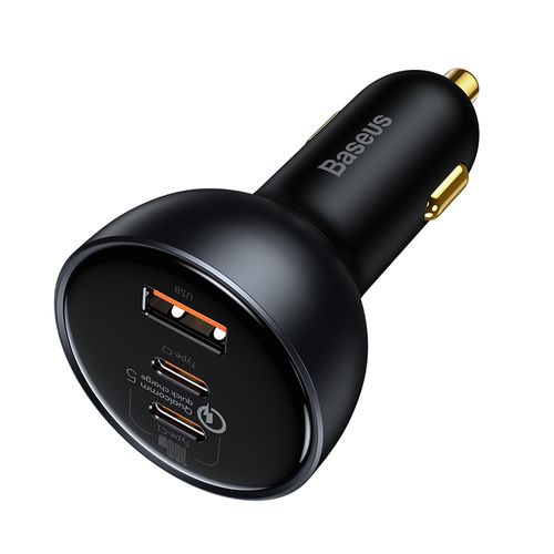 Automašīnas ātrais lādētājs 12-24V 160W USB + 2xUSB-C QC5 PD3.0 ar USB-C kabeli 1m TZCCZM-0G 6953156206731