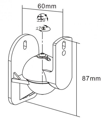 Akustisko sisēmu sienas turētājs līdz 3.5kg (2 gab.) UCH0113 5901436747642