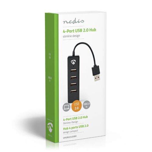 Centrmezgls (HUB) USB 2.0 4x pievadu UHUBU2420BK 5412810315116