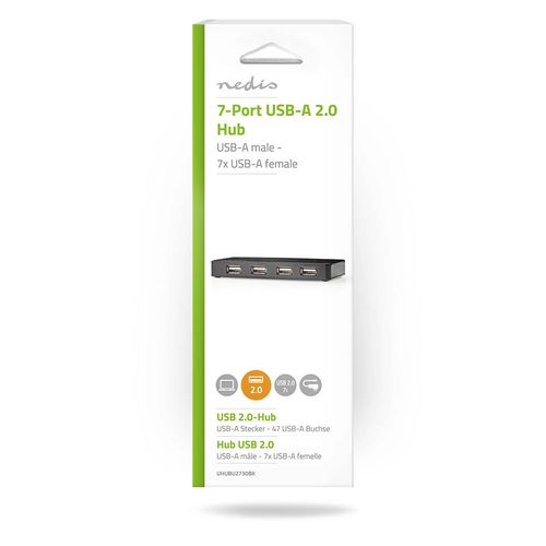 Centrmezgls (HUB) USB 2.0 7 portu ar ārēju barošanas bloku UHUBU2730BK 5412810269846