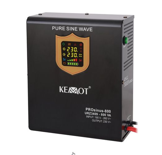 800VA/500W 12V/230VAC Nepārtrauktās barošanas bloks UPS, invertors ar sinusoidālu izejas spriegumu un uzlādes funkciju, PROsinus-800 URZ3409 5901890019026; 5901890019545