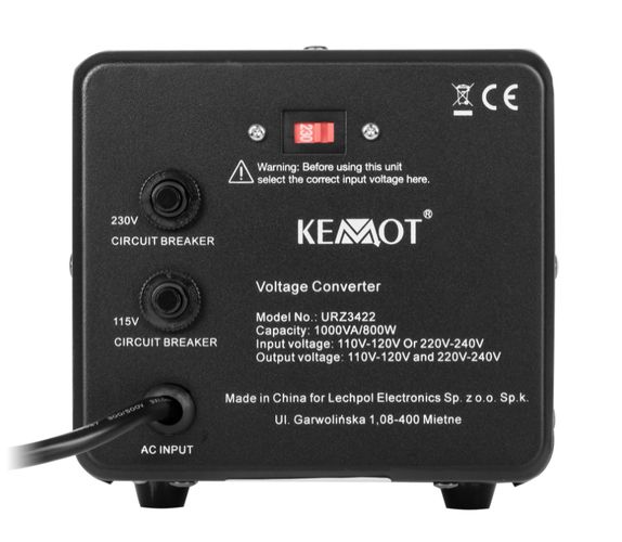 Transformatora sprieguma pārveidotājs 230/110Vac 1000VA iespēja izmantot uz abām pusēm  URZ3422 5901890046817