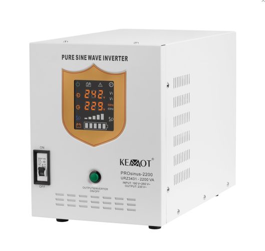 2200VA/1600W 12V/230VAC Nepārtrauktās barošanas bloks UPS, invertors ar sinusoidālu izejas spriegumu un uzlādes funkciju, PROsinus-2200, balts URZ3431 5901890074490