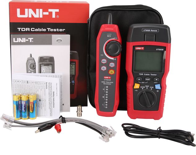 Kabeļu testeris UTP , FTP, SSTP; Kabeļa garuma tests 500 m, POE noteikšana, Ethernet portu tests, koaksiālais, UNIT. UT685B KIT 6935750568507