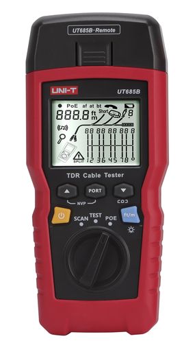Kabeļu testeris UTP , FTP, SSTP; Kabeļa garuma tests 500 m, POE noteikšana, Ethernet portu tests, koaksiālais, UNIT. UT685B KIT 6935750568507