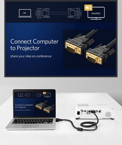 VGA kabelis - VGA 1,5 m max WUXGA (1920x1200) VG101 UGREEN UGREEN/11630 6957303876303