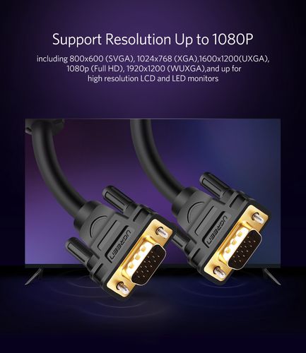 VGA kabelis - VGA 1,5 m max WUXGA (1920x1200) VG101 UGREEN UGREEN/11630 6957303876303