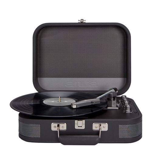 Vintage vinila atskaņotājs ar Bluetooth / USB atskaņotāju un ierakstītāju, titāna krāsā, kožādas futrālī 2x2,2 W RMS, titāna krāsā VPX-1951/TN 8435256898385