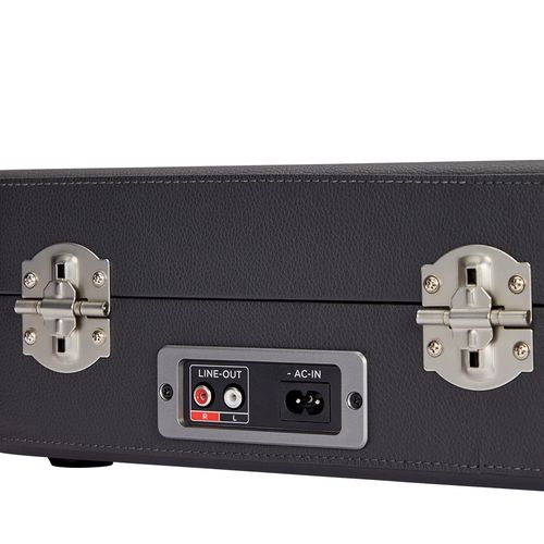 Vintage vinila atskaņotājs ar Bluetooth / USB atskaņotāju un ierakstītāju, titāna krāsā, kožādas futrālī 2x2,2 W RMS, titāna krāsā VPX-1951/TN 8435256898385