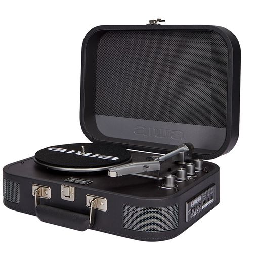 Vintage vinila atskaņotājs ar Bluetooth / USB atskaņotāju un ierakstītāju, titāna krāsā, kožādas futrālī 2x2,2 W RMS, titāna krāsā VPX-1951/TN 8435256898385