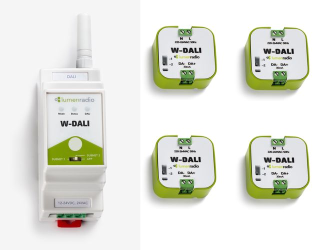 W-DALI novērtēšanas komplekts (1 DIN + 4 mezgli), LumenRadio 810-4100