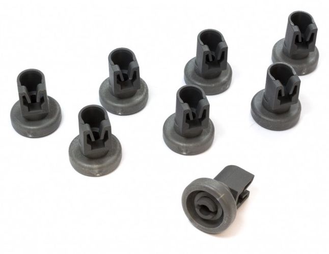 Trauku groza augšējais riteņu komplekts 50286967000 (8 gab.) ELECTROLUX, ZANUSSI trauku mašīnai, D=25mm W2-10530/ELE 8014025009377