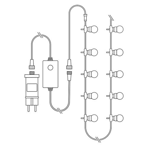 Viedā LED apgaismojuma virtene, 230 Vac, 9 m, 10 x Ø50 mm LED, RGB+, Wi-Fi, SmartLife WIFILP03C10 5412810404308