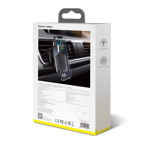 Automašīnas telefonu turētājs priekš 4-6.5" telefoniem ar bezvadu uzlādi 15W, IR sensoru WXHW02-01 6953156216921