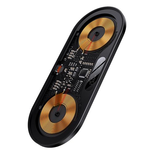 Bezvadu 2-in-1 Qi lādētājs 20 W ar enerģijas displeju, melns WXSX010101 6932172612672