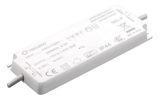 20W Impulsu LED barošanas bloks 12V 1.66A, IP44, 17x42x130mm YSL20M-1201660