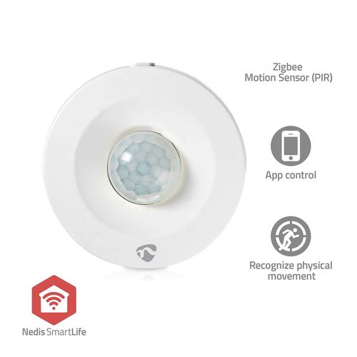 SmartLife Motion Sensor | Zigbee 3.0 | Battery Powered | IP20 | Detector angle: 120 ° | Detector range: 5 m | Max. battery life: 12 Months | White ZBSM10WT 5412810329458