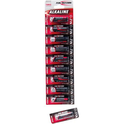 Sārmu baterija LR6 (AA) 1,5V 2800mAh ANSMANN 1 gab. no 10 gab. iepakojuma LR6A/ANS-1/10 4013674033249
