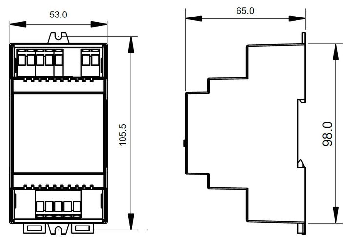 LED signāla pastiprinātājs, 12-36Vdc, 4x5A MAX, DIN, Sunricher SR-3001DIN