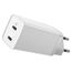 Sienas lādētājs GaN2 Lite 2xUSB-C, 65W QC4.0 PD3.0 SCP FCP AFC, balts CCGAN2L-E02 6953156233003