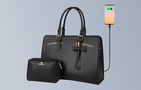 Women's 15.6'' laptop bag with cosmetic case Matein 1310 Black USB, Matein 1310