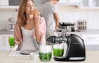 AMZCHEF 1501-BK-SM slow-running juicer (black), AMZCHEF ZM1501-BK-SM