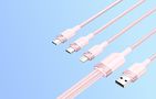 USB 2.0 A to 3in1 3A cable Vention CTPPG 1.5M (pink), Vention CTPPG