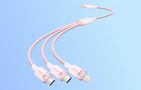 USB 2.0 A to 3in1 3A cable Vention CTPPG 1.5M (pink), Vention CTPPG