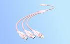 USB 2.0 A to 3-in-1 6A cable Vention CTRPG 1.5M (pink), Vention CTRPG