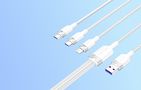 USB 2.0 A to 3-in-1 6A cable Vention CTRWG 1.5M (white), Vention CTRWG